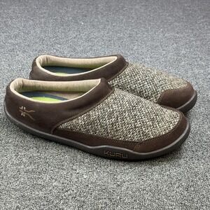 Kuru Draft Slippers Men's Size 13 Brown Gray Knit Comfort Walking Mule Slip-On